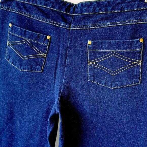 Pajama Jeans Bootcut Mid Rise Terry Stretch Pullon Drawstring Jeans Size L Blue - Picture 9 of 15